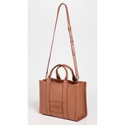 Marc Jacobs Womens One Size Full Grain Leather Solid Print Tote Bag, Argan Oil