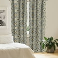 thumbnail image 2 of Ambesonne Turkish Pattern Curtains, Curly Detailed Form, Pair of 28"x63", Earth Yellow Slate Blue, 2 of 5