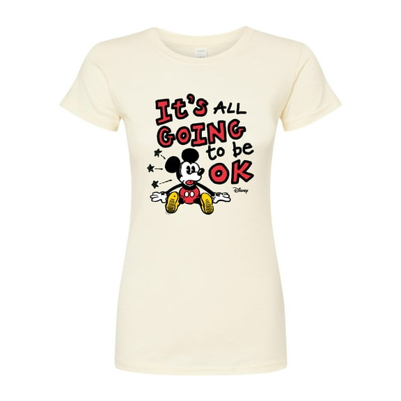 Disney - Mickey Mouse - It's All Going to be OK - Juniors Fitted Graphic T-Shirt