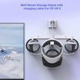 thumbnail image 3 of VR Wall Mount Storage Stand Hook for PS VR2 Hanger Display Rack with Charging Cord Screws Headset Controllers Accessory, 3 of 4