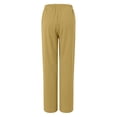 thumbnail image 5 of vigerkar Women's Cotton Linen Casual Pants Elastic Waisted Drawstring Pockets with Palazzo Trousers Business Pants Yellow, S, 5 of 6