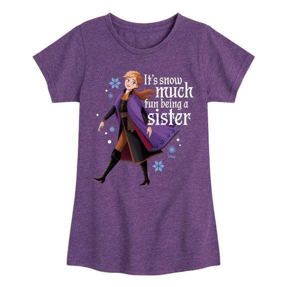 Disney Frozen 2 - Snow Much Fun Being A Sister Anna - Toddler & Youth Girls Short Sleeve Graphic T-Shirt