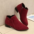 thumbnail image 4 of Red Female Outdoor Boots With A Heavy Heel And Bow Embellishment Ideal For Fall Winter Seasons Thick Sole For Enhanced Performance And Stylish Touch, 4 of 9