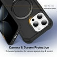 thumbnail image 3 of Allytechgroup Military-Grade Shockproof iPhone 14 Pro Max Case,MagSafe-Compatible Apple iPhone 14 Pro Max Cover with Magnetic Back Cover & Built-in Ring Holder Kickstand for Car Mount Phone Case,Black, 3 of 7