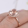 thumbnail image 5 of Huge Antique Design Halo 1.25 carat Real Morganite and Man made diamond moissanite Halo Engagement Ring Sterling Silver with 18k Gold Plating, 5 of 5