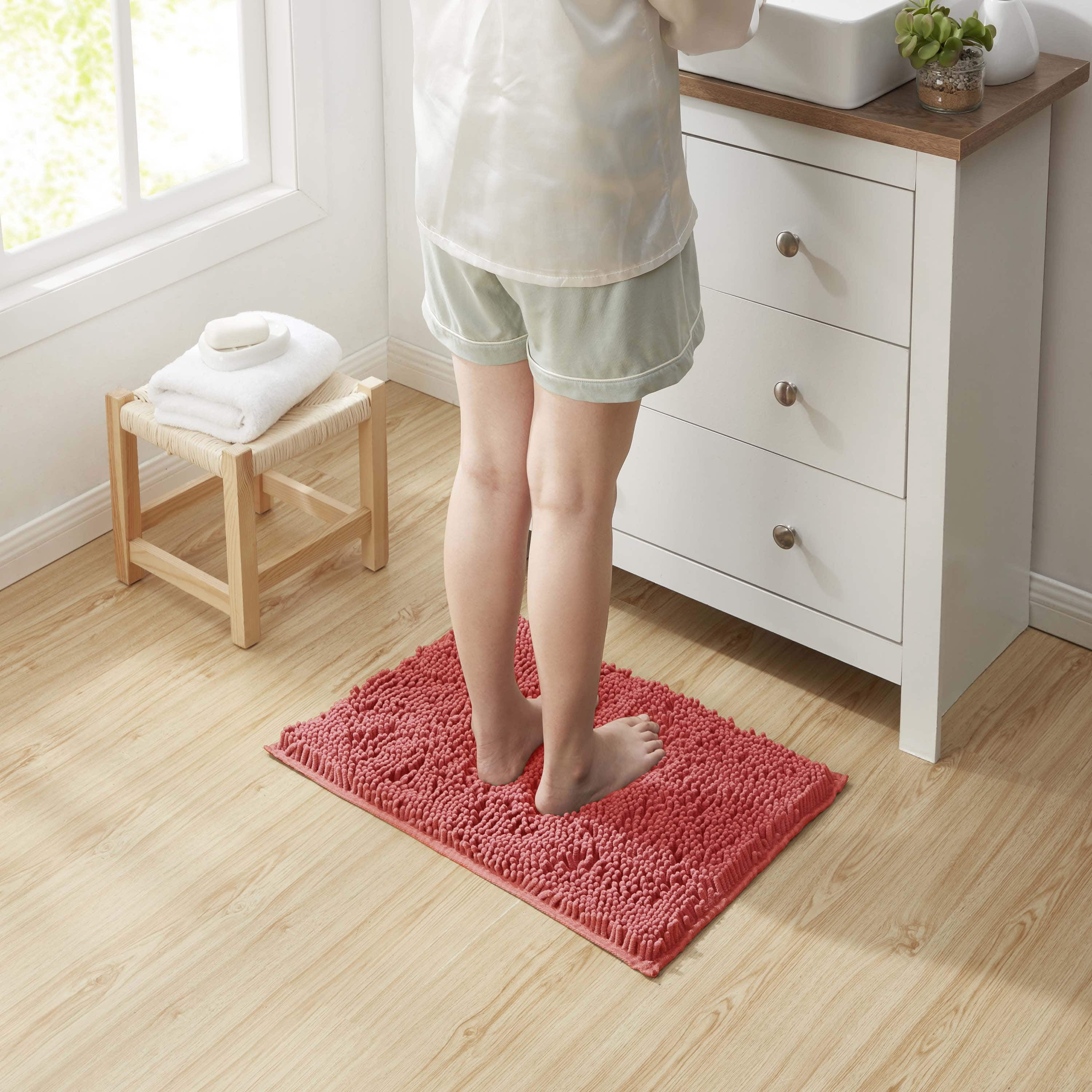 LammaLoe Bath Rug, Chenille Bathroom Rug, Absorbant Bath Mat For Bathroom Decor, Shower Mat 17x24 & 20x32 Pack