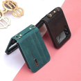 thumbnail image 2 of For Samsung Z Flip 3 Hardware All In One Case Z Flip 3 Wallet Lanyard Simple Case #green, 2 of 3