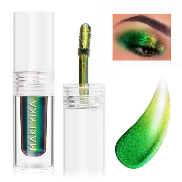 Sombra de ojos con purpurina MAKI YIKA Green Liquid Multichrome #2 Peacock