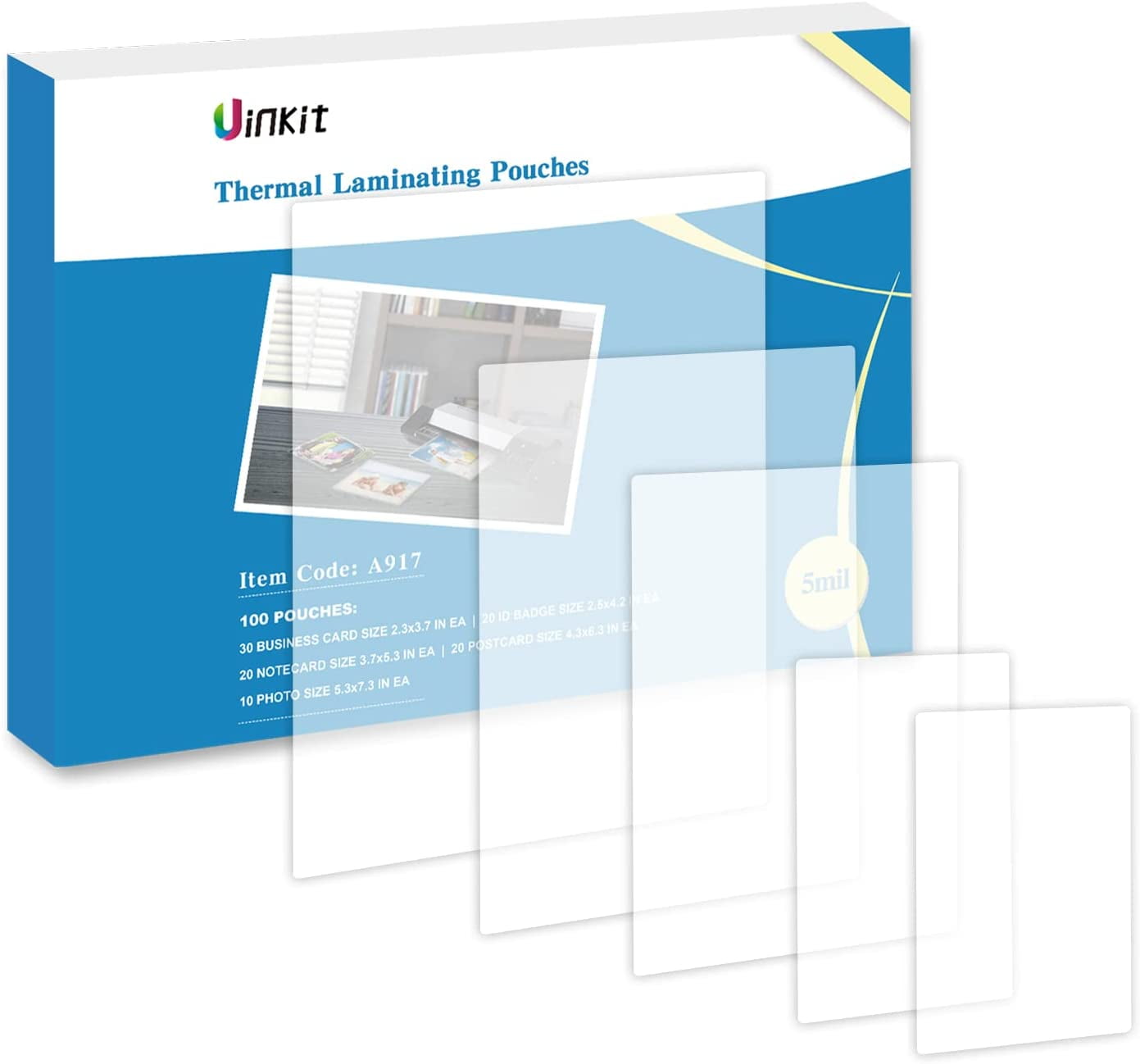Uinkit Thermal Laminating Pouches Variety Pack Small Size 5mil
