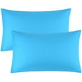 thumbnail image 1 of Zippered Cases Pillowcases Covers Egyptian Cotton 2-Pack (20 x 30 Inch, Blue), 1 of 5