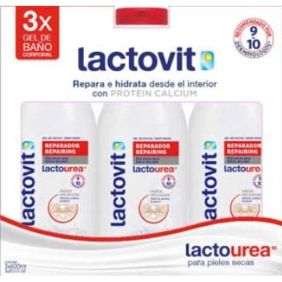 Gel de Ba&ntilde;o Lactovit Lactourea 3 pzas de 600 mlLactovit