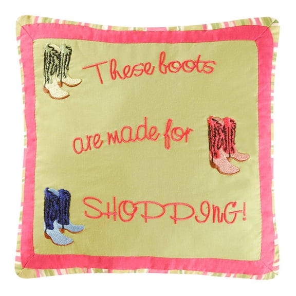 These Boots.. Embroidered Mini Accent Pillow, 10" x 10"