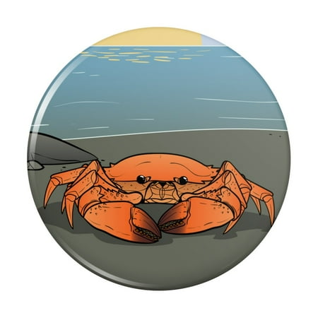 

Crab On Beach Kitchen Refrigerator Locker Button Magnet