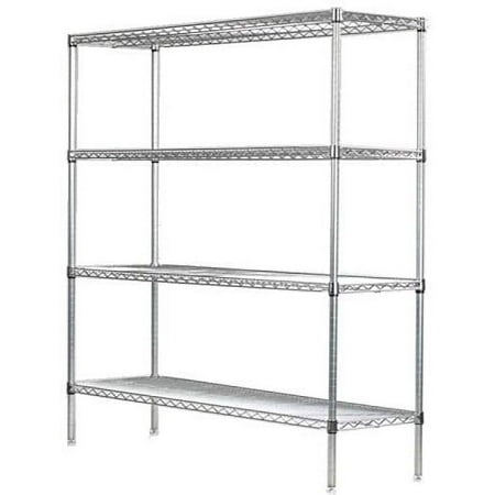 

18 Deep x 48 Wide x 54 High 4 Tier Stainless Steel Wire Starter Shelving Unit