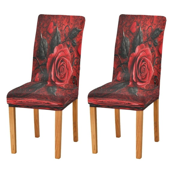 BZSMCE Chairs Slipcovers Dining Chair Covers Design Rose Printed Creative Pattern