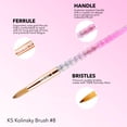 thumbnail image 3 of Pincel acrílico Kiara Sky #8 100% puro Kolinsky Pink, 3 of 6
