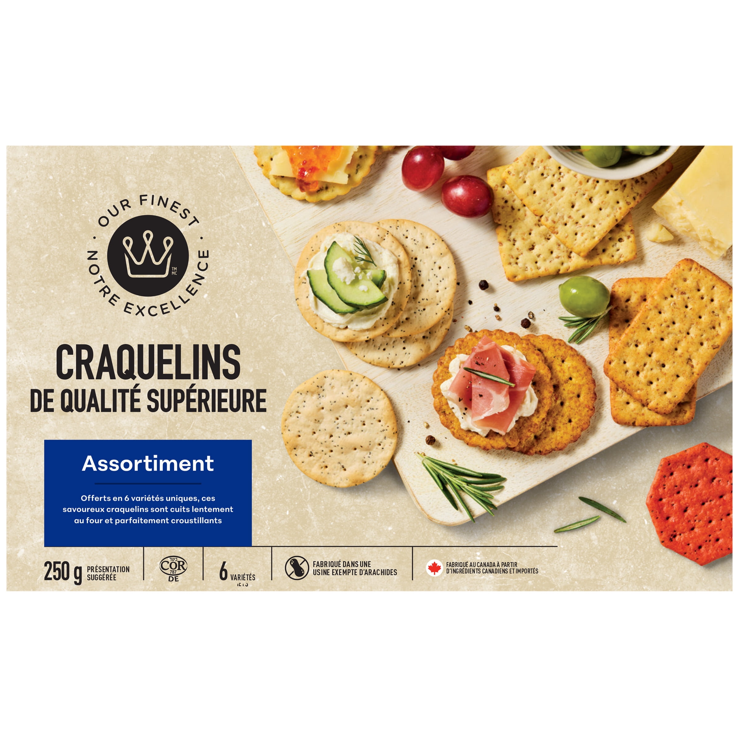 Our Finest Premium Crackers Assortment, 250 g (6 varieties)