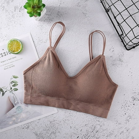 

Cami Bras Women s V-Neck Padded Seamless Straps Bralette Everyday Basic Sleeping Bra