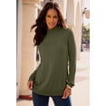 thumbnail image 2 of Roaman's Women's Plus Size Drop Needle Mockneck Lightweight Sweater Knit, 2 of 4