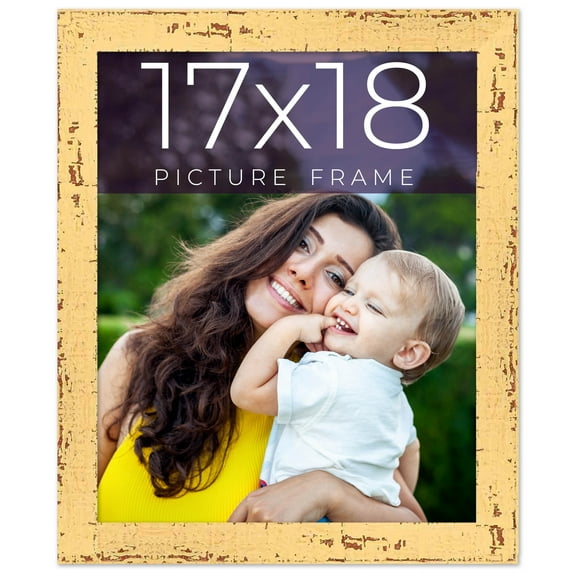 17x18 Frame Yellow Real Wood Picture Frame Width 1.25 inches | Interior Frame Depth 0.5 inches |