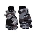 thumbnail image 1 of wonima44 N'Ice Caps Big and Little Kids Thinsulate Lined Converter Fingerless Glove To Mitten (8-12yrs, black/grey camo print), 1 of 1
