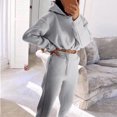 thumbnail image 2 of Jogging Suits For Women 2 Piece Sweatsuits Tracksuits Outfits Ladies Long Sleeve Crop Hoodie Tops Sweatpants Sets, 2 of 4