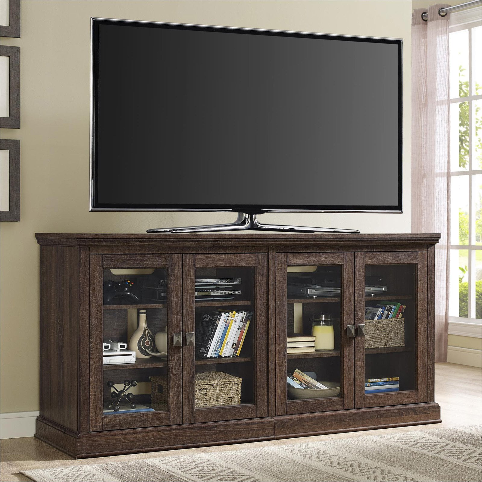 Tv Cabinets Glass : Small Glass TV Stand | Holds Up to 132lbs of