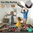 thumbnail image 5 of Bleum Cade Floral Area Rug for Living Room 5x7, Boho Washable Rug, Soft Faux Wool Indoor Rug Carpet for Living Room Bedroom, Black, 5 of 8