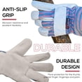 thumbnail image 4 of Work Leather Gloves with Cool Cotton Lined Backing Lightweight & Versatile Split Leather Safety Cuff Work Gloves, 4 of 5