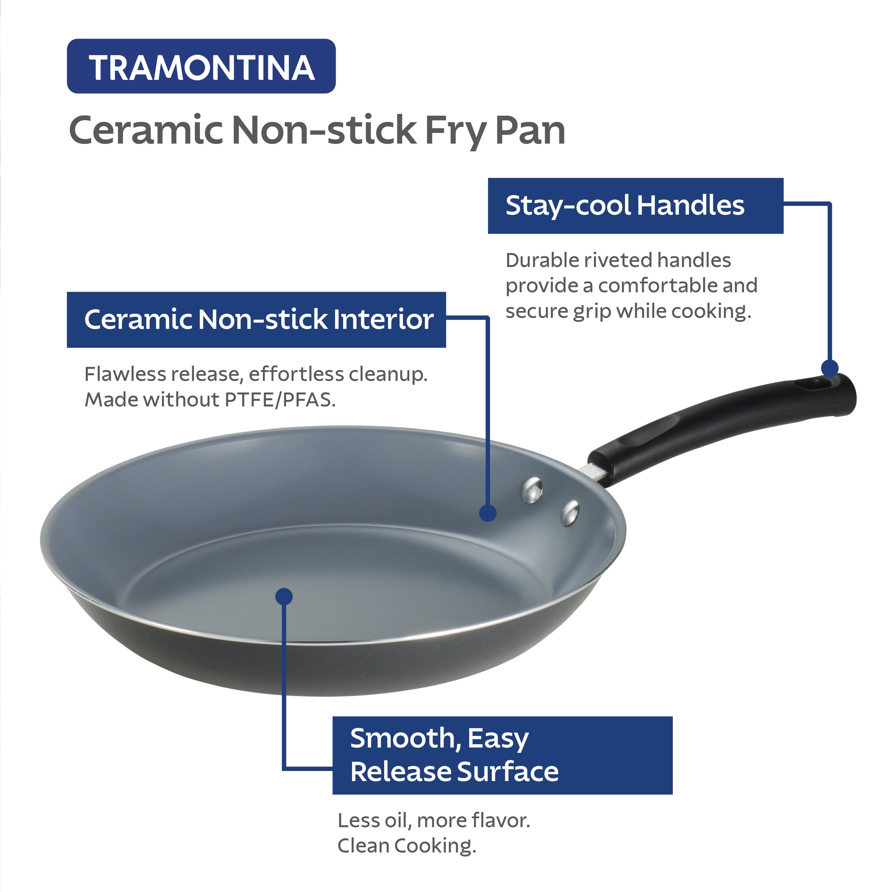 Tramontina PrimaWare Ceramic Gray Saut Pan Set, 2 Piece