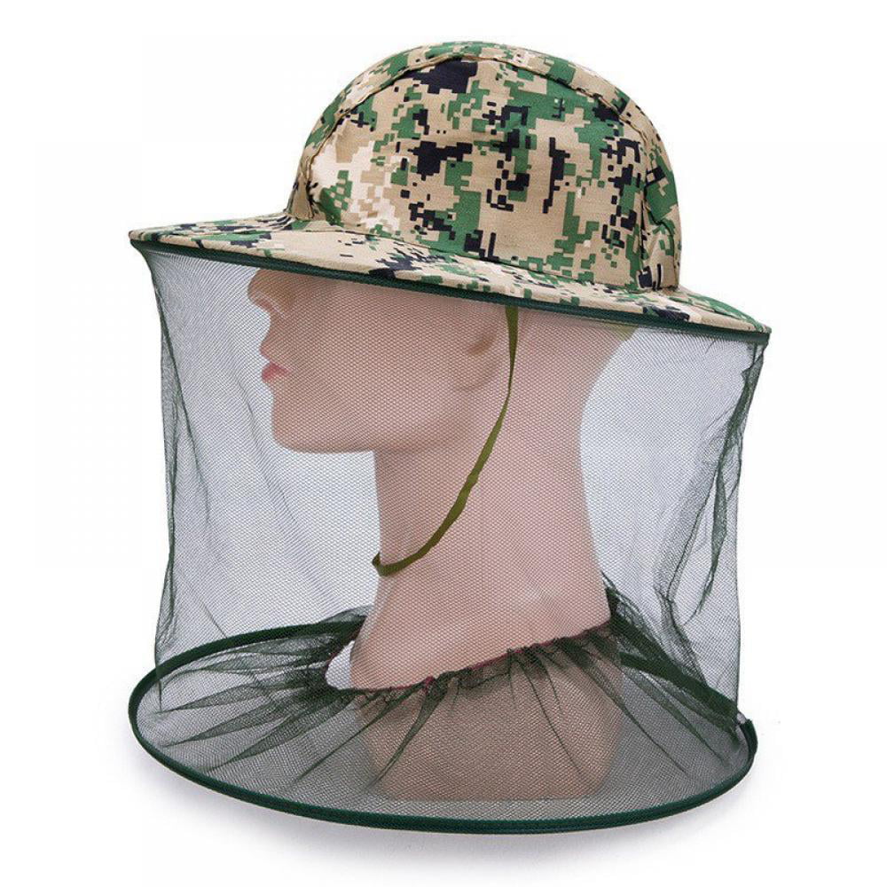 Mosquito Head Net Hat Sun Hat with Net Mesh Mask Protection from Insect Bee 