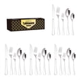 thumbnail image 1 of 20 Pieces Cutlery Set, Mirror Finish Smooth Edge Stainless Steel Silverware Set, 1 of 9