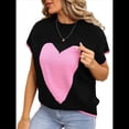 thumbnail image 1 of Suéter Corto de Corta para Mujer, Cuello Alto, Corazón, Suelto, de Punto, para San Valentín. Negro S, 1 of 10