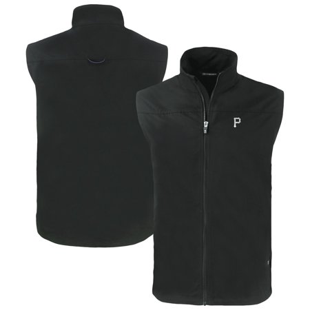 Men s Cutter & Buck Black Pittsburgh Pirates Charter Eco Recycled Full-Zip Vest