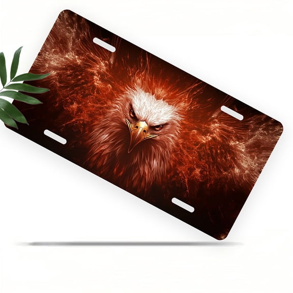 Red Phoenix Front License Plate, Metal License Plate, Funny Standard Plates Personalized Novelty Decorative For Men/Women/Boys/Girls Car 6×12 Inch