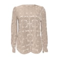 thumbnail image 4 of QASIEATN Sweatshirt for Graceful Ladies Fashion, Blouses Casual Long Sleeve Shirts Flower Lace Tops Trendy Summer Outfits Fall Fashion , Womens Fall Tops, 4 of 9