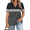 Black & Grey Color Block, variant on Plus Size Shirts for Women Loose Short Sleeve Summer Colorblock Tunics Cute Collared Tops Black & Grey Color Block XL