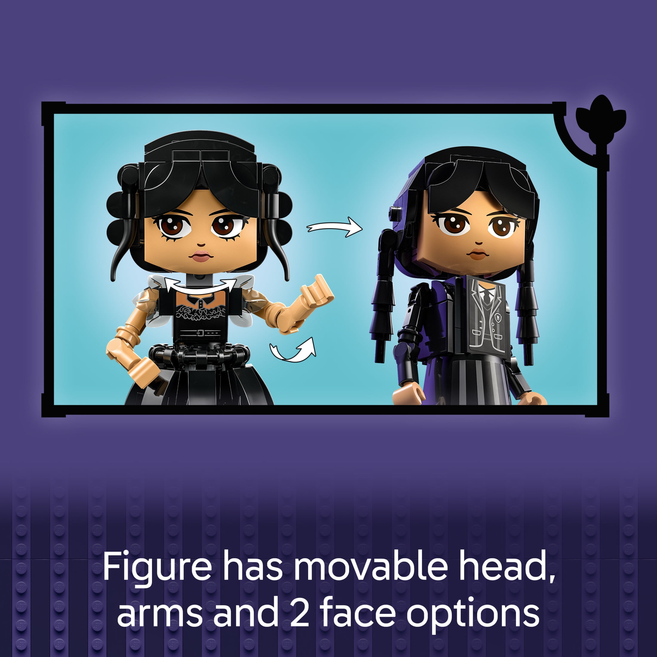 LEGO Wednesday Addams Figure - Building Toy for Kids, Girls & Boys, Ages 10+ - Collectible Wednesday Addams Doll with Display for Fans - Gift Idea for Birthday - 76780