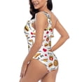 thumbnail image 4 of Easygdp Fast Food Women's One Shoulder Ruffle Monokini Bathing Suits with Removable Chest Pad, Quick Drying - X-Large, 4 of 8