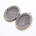 thumbnail image 2 of Brass Locket Pendants Picture Frame Charms for Necklace Antique Bronze Oval about 24mm wide 34mm long hole: 2mm, 2 of 2