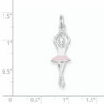 thumbnail image 2 of Sterling Silver Rhodium-Platedenamel Ballerina Charm (30 X 9) Made In China qc7097, 2 of 2