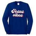 thumbnail image 2 of Wild Bobby, Jesus Vibes Inspirational/Christian Men Long Sleeve Shirt, Royal, Small, 2 of 6