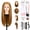 Gold B, variant on LAJOLLIA Mannequin Head with 90% Human Hair, 24" Hair Doll Head for Cosmetology & Hairdresser, Real Hair Manikin Doll Styling Head, Hairdressing Training Braiding Head with Table Clamp (Off-White C)