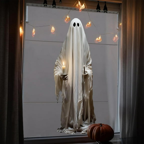 Halloween Decor Indoor,Halloween Wall Decal Ghost Large Size Door Decoration Sticker PVC Self Adhesive Ghost Living Room Window Decal