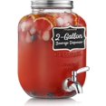 thumbnail image 1 of Dispensador de bebidas de vidrio de 2 galones, grifo y tapa de acero inoxidable 18/8 - Dispensadores de bebidas de vidrio para fiestas - Dispensadores de bebidas en frasco de vidrio con tapas -, 1 of 8