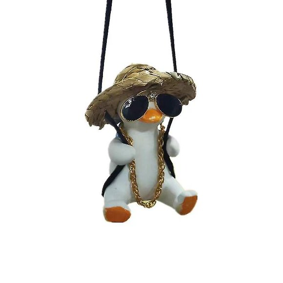 Swinging Duck Car Rear View Mirror Hanging Accessories(1pcs, White)