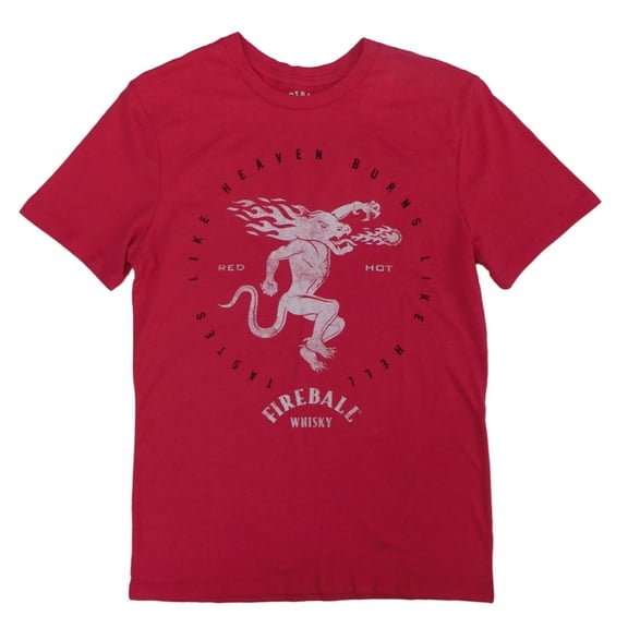 Fireball Whisky Mens Red Heather Short Sleeve T-Shirt Small