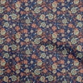 thumbnail image 1 of oneOone Cotton Poplin Twill Navy Blue Fabric Asian Suzani Diy Clothing Quilting Fabric Print Fabric By Yard 56 Inch Wide, 1 of 5