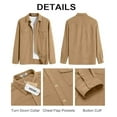 thumbnail image 5 of COOFANDY Men's Button Down Waffle Shirt Jacket Casual Long Sleeve Shacket Lightweight Overshirts with Flap Pockets, 5 of 6