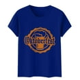 thumbnail image 5 of YUEJUIR Tee Shirts Womens Women'S Summer/Fall Oktoberfest Short Sleeve T Shirt Top Loose Tshirts For Women Tshirts For Women (Blue,L), 5 of 5